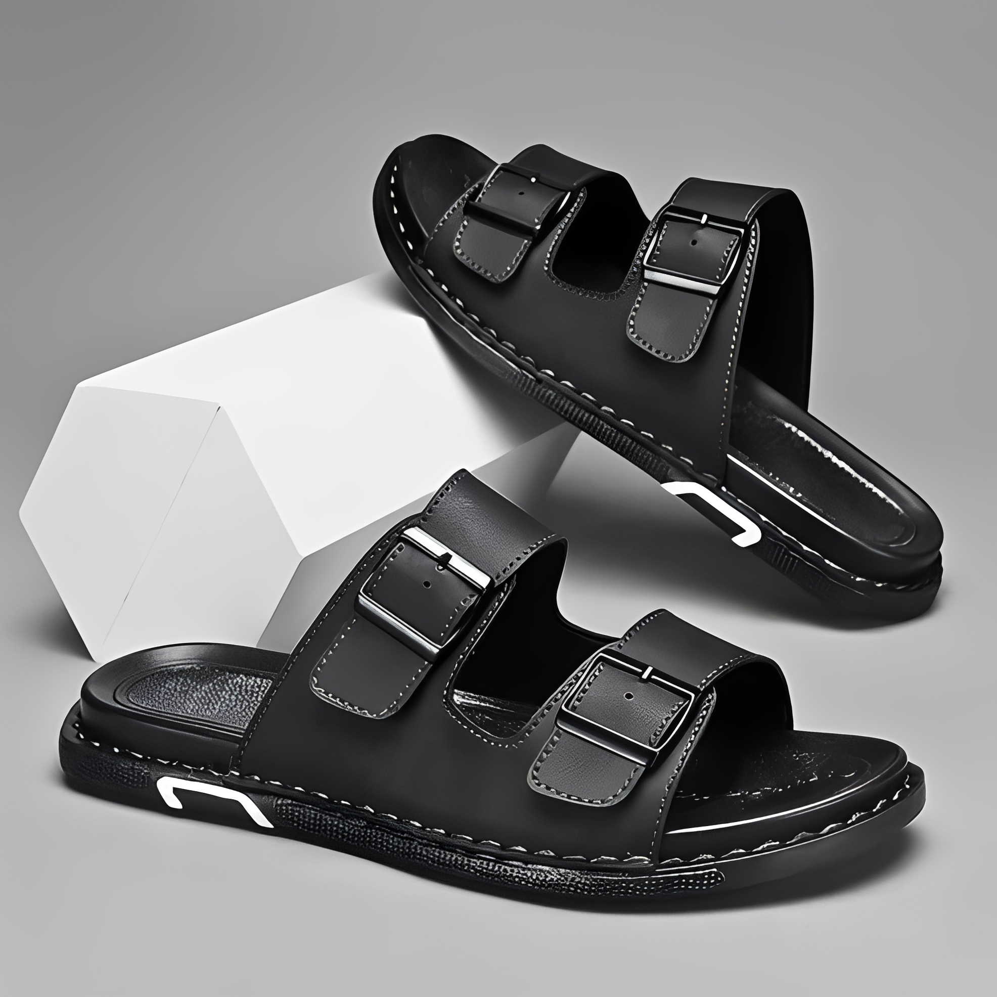 Marcello - Moderne Sandalen mit zwei Riemen für Herren
