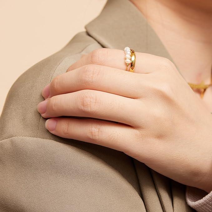 Miori – Goldring mit natürlicher Perle