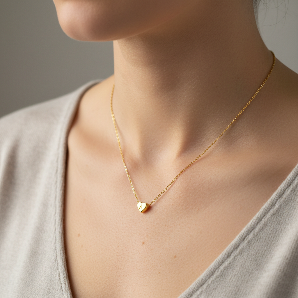 Amora – Kette mit Herzinitialen in goldener Ausführung