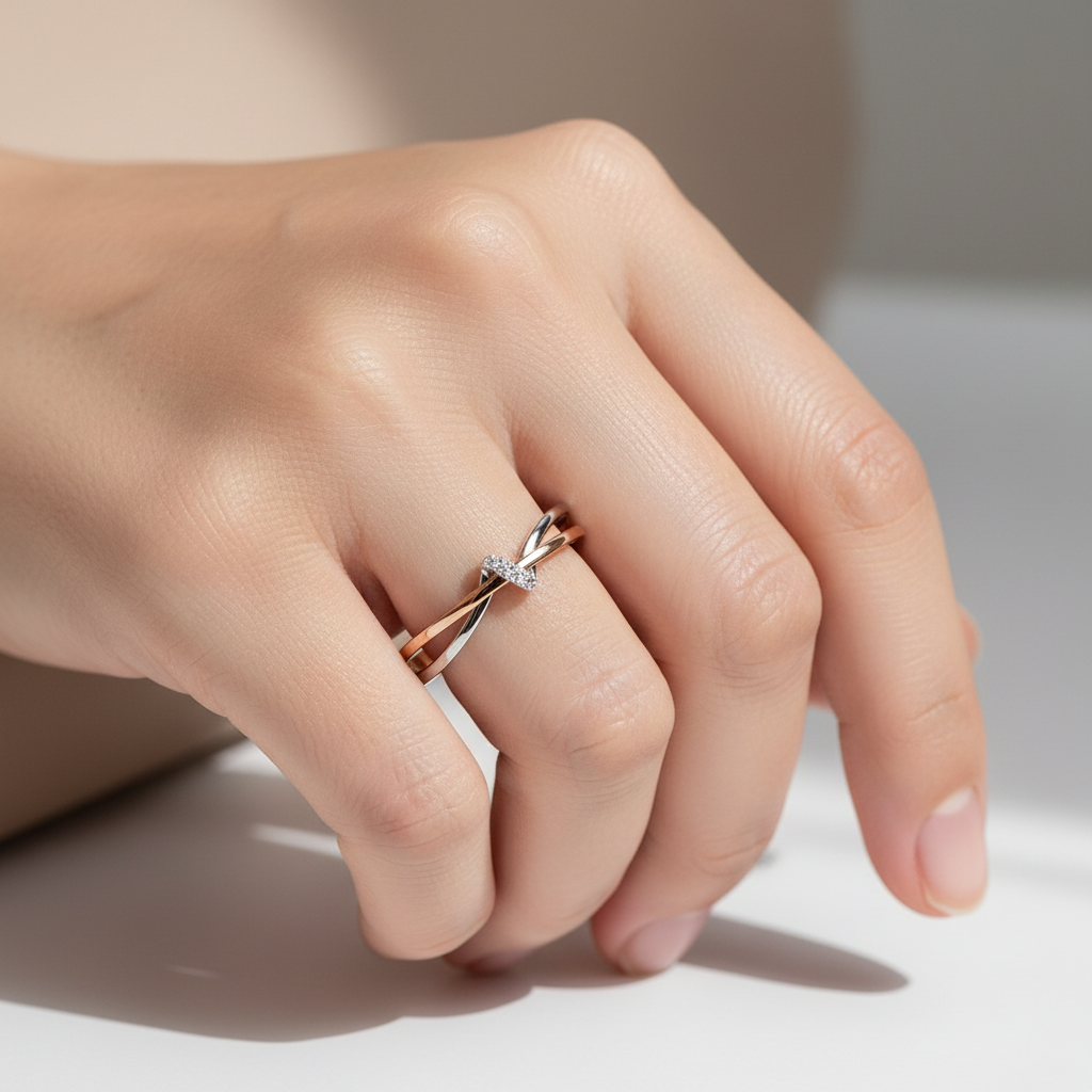 Eleane – Stilvoller bicolor Unendlichkeit-Ring