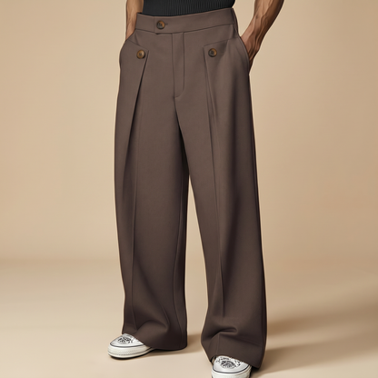 John - Modische Hose mit weitem Schnitt und hohem Bund