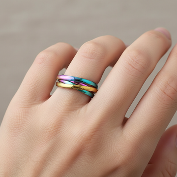Sansen – Set aus drei Ringen aus Titanstahl